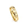 Sterling SilverWhite Cublic Zirconia  North Star Ring Over 18K Yellow Gold Plated