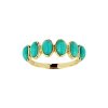 Sterling Silver Turquoise Ring Over 18K Yellow Gold Plated