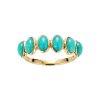 Sterling Silver Turquoise Ring Over 18K Yellow Gold Plated