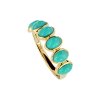 Sterling Silver Turquoise Ring Over 18K Yellow Gold Plated