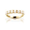 Sterling Silver Fresh Water Pearl Ring Over 18K Yellow Gold Plated