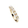 Sterling Silver Fresh Water Pearl Ring Over 18K Yellow Gold Plated