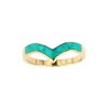 Sterling Silver Chevron Turquoise Inlay Ring Over 18K Yellow Gold Plated