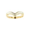 Sterling Silver Chevron Mother of Pearl Inlay Ring Over 18K Yellow Gold Plated
