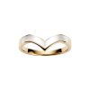 Sterling Silver Chevron Mother of Pearl Inlay Ring Over 18K Yellow Gold Plated