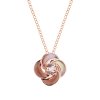 Sterling Silver Pink Morganite & Pink Shell Pendant Over 18K Rose Gold Plated