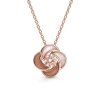 Sterling Silver Pink Morganite & Pink Shell Pendant Over 18K Rose Gold Plated