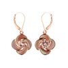 Sterling Silver Pink Morganite & Pink Shell Earrings Over 18K Rose Gold Plated
