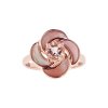 Sterling Silver Pink Morganite & Pink Shell Ring Over 18K Rose Gold Plated
