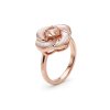 Sterling Silver Pink Morganite & Pink Shell Ring Over 18K Rose Gold Plated