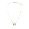 Sterling Silver Mother of Pearl Necklace Over 18K Yellow Gold Plated With Chain 18 Inches
