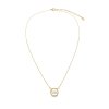 Sterling Silver Mother of Pearl Necklace Over 18K Yellow Gold Plated With Chain 18 Inches