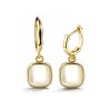 Sterling Silver Rainbow Moonstone Earrings Over 18K Yellow Gold Plated