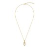 Sterling Silver Mother of Pearl Pendant Over 18K Yellow Gold Plated With Chain 18 Inches