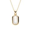 Sterling Silver Mother of Pearl Pendant Over 18K Yellow Gold Plated With Chain 18 Inches