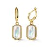Sterling Silver Mother of Pearl Earrings Over 18K Yellow Gold Plated