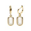Sterling Silver Mother of Pearl Earrings Over 18K Yellow Gold Plated