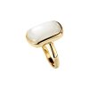 Sterling Silver Mother of Pearl Ring Over 18K Yellow Gold Plated