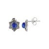 Sterling Silver Lapis Lazuli Star Earrings