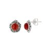 Sterling Silver Red Jasper Earrings