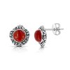 Sterling Silver Red Jasper Earrings