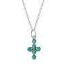 Sterling Silver Turquoise Cross Pendant With Chain 18 Inches