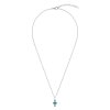 Sterling Silver Turquoise Cross Pendant With Chain 18 Inches