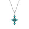 Sterling Silver Turquoise Cross Pendant With Chain 18 Inches