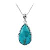 Sterling Silver Turquoise Pendant with Chain 18 Inches