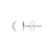 Sterling Silver Moon Stud Earrings