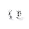 Sterling Silver Moon Stud Earrings