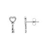 Sterling Silver Heart Key Stud Earrings