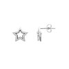 Sterling Silver Open Star Stud Earrings