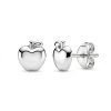 Sterling Silver Apple Stud Earrings