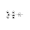 Sterling Silver Curved Graduated bead Stud Earrings