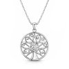 Sterling Silver Filigree Tree of Life Pendant With Chain 18 Inches