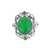 Sterling Silver Green Jadeite With Chrome diopside Ring