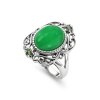 Sterling Silver Green Jadeite With Chrome diopside Ring