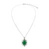 Sterling Silver Green Jadeite With Chrome diopside Pendant With Chain 18 Inches