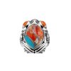 Sterling Silver Blended Turquoise With Spiny Oyster Shell Frog Ring