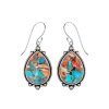 Sterling Silver Blended Turquoise With Spiny Oyster Shell Earrings