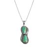 Sterling Silver Turquoise Leaf With Chain 18 Inches