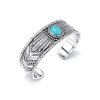 Sterling Silver Kingman Turquoise Men Cuff Bangle 8 Inches