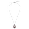 Sterling Silver Pink Shell Southwest Blossom Pendant With Chain 18 Inches