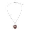 Sterling Silver Pink Shell Southwest Blossom Pendant With Chain 18 Inches