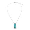 Sterling Silver Turquoise Pendant With Chain 18 Inches