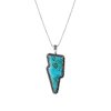 Sterling Silver Turquoise Lightning Bolt Pendant With Chain 22 Inches