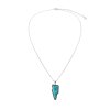 Sterling Silver Turquoise Lightning Bolt Pendant With Chain 22 Inches
