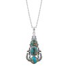 Sterling Silver Mohave Turquoise Pendant With Chain 18 Inches