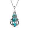 Sterling Silver Mohave Turquoise Pendant With Chain 18 Inches